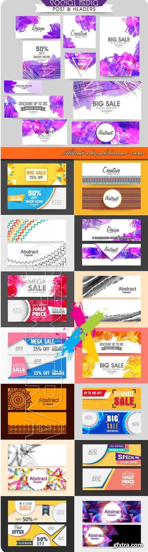 Abstract and sale banner vector