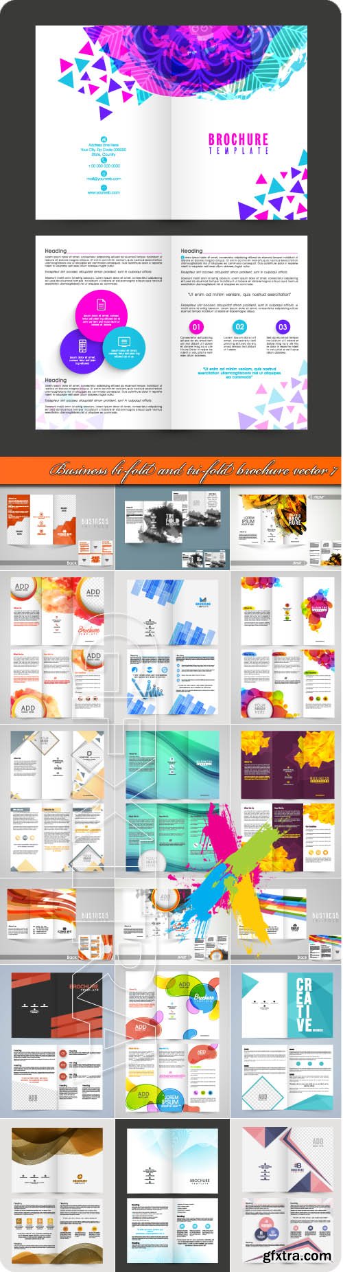 Business bi-fold and tri-fold brochure vector 7