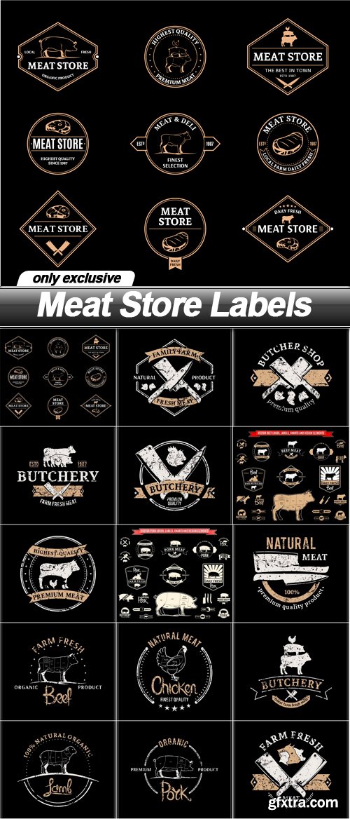 Meat Store Labels - 15 EPS