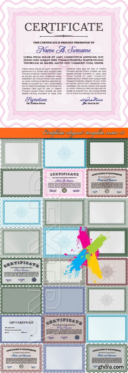 Certificate elegant template vector 18