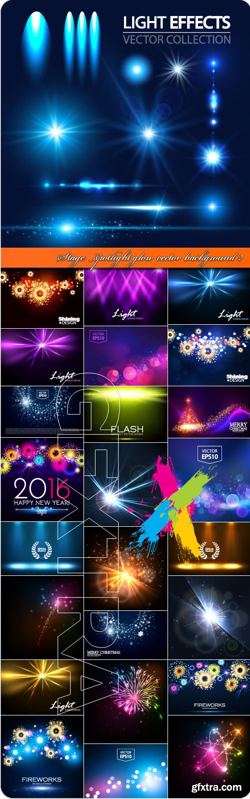 Stage spotlight glow vector background 2