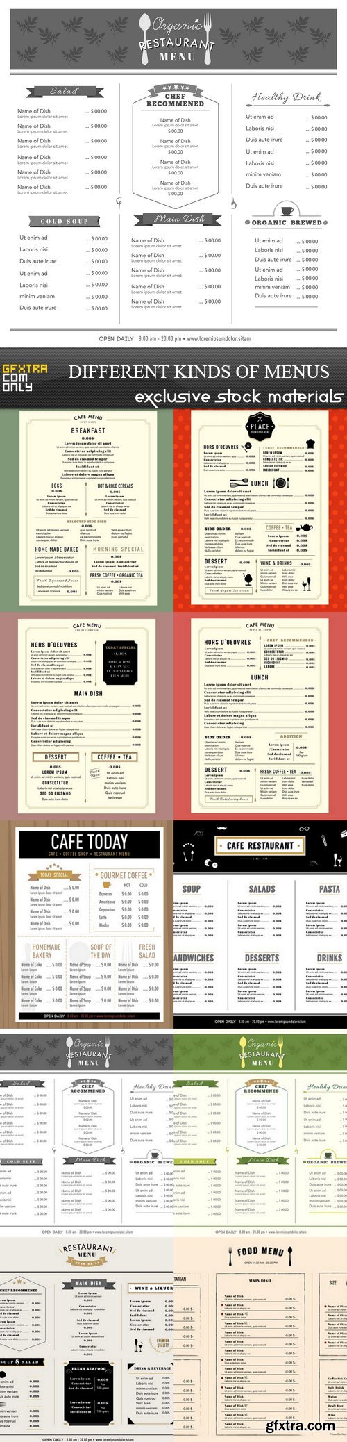 Different Kinds of Menus - 10xEPS