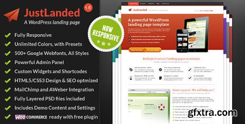 ThemeForest - JustLanded v1.6.1 - WordPress Landing Page - 3804089