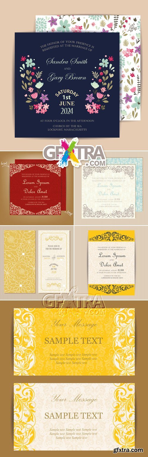 Vintage Ornate Cards Vector