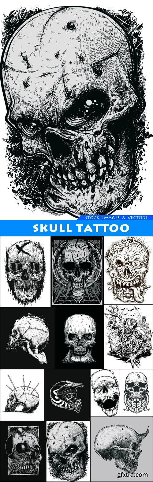 Skull Tattoo 13X EPS