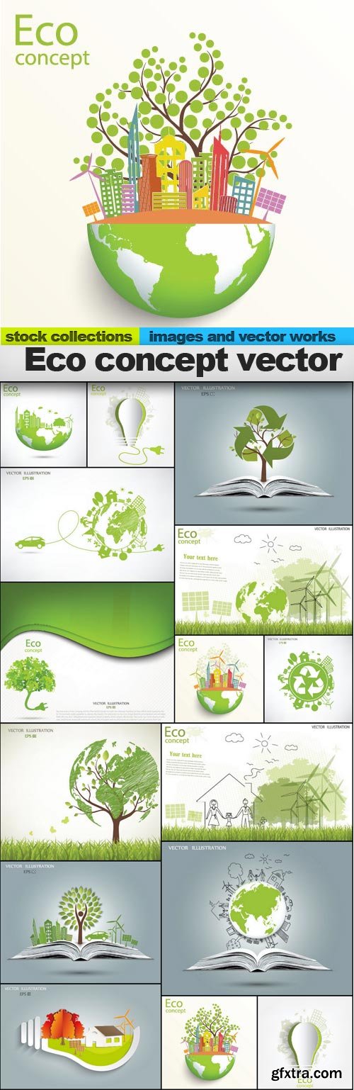 Eco concept vector, 15 x EPS