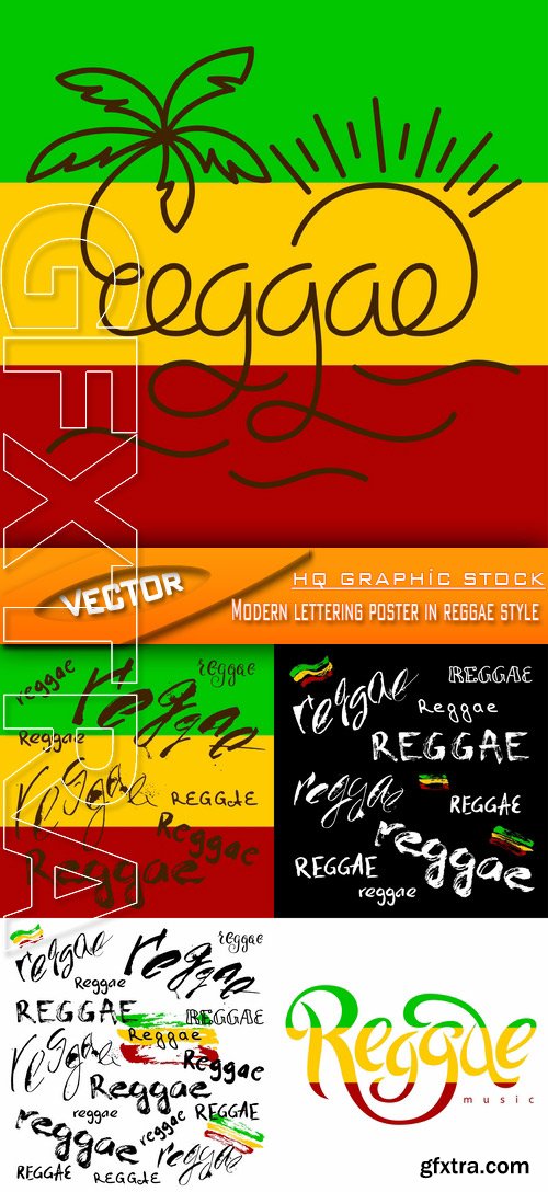 Stock Vector - Modern lettering poster in reggae style