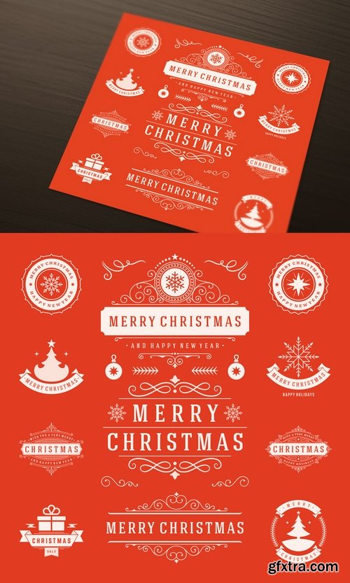 CM - 10 Christmas labels and badges 390262