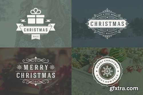 CM - 10 Christmas labels and badges 390262