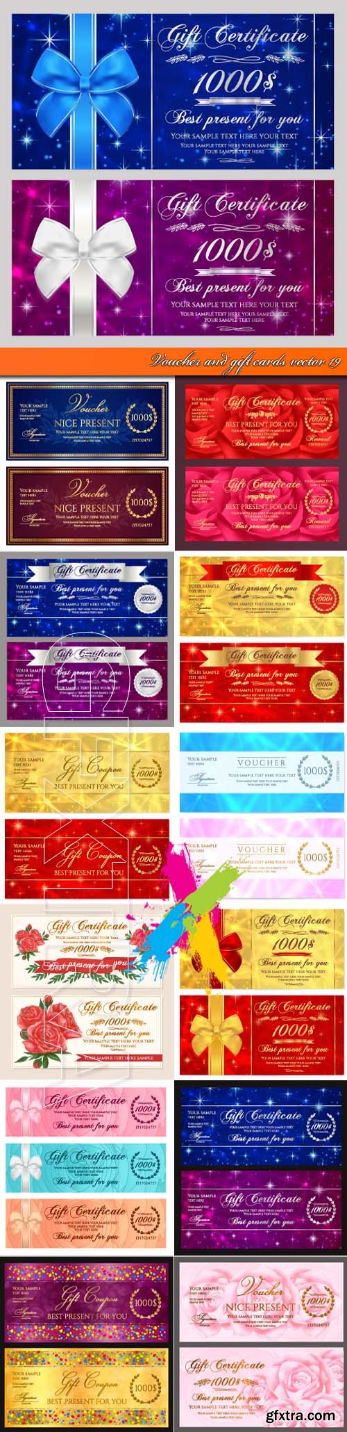 Voucher and gift cards vector 19