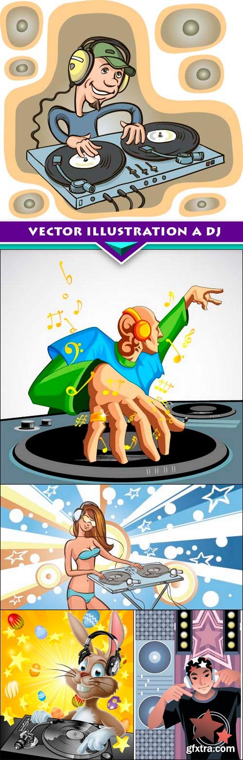 Vector illustration a DJ 5x EPS