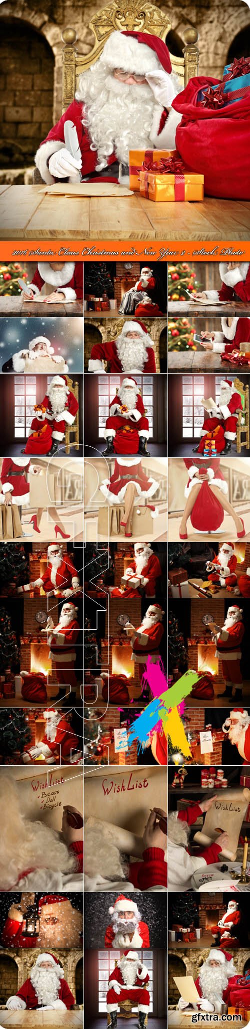 2016 Santa Claus Christmas and New Year 2 - Stock Photo