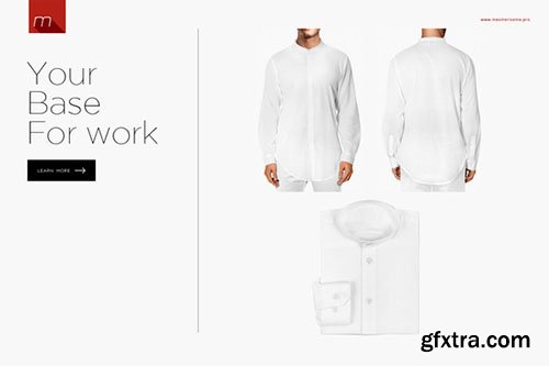 CreativeMarket Mandarin Dress Shirt Mock-up