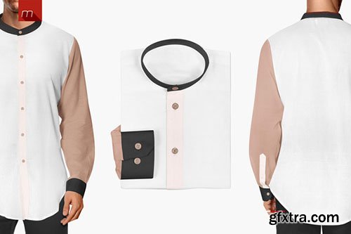 CreativeMarket Mandarin Dress Shirt Mock-up