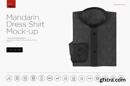 CreativeMarket Mandarin Dress Shirt Mock-up