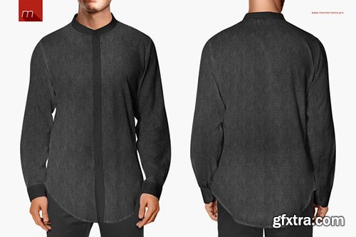 CreativeMarket Mandarin Dress Shirt Mock-up