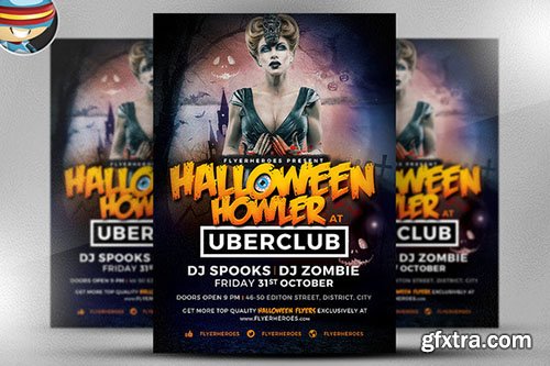 CreativeMarket Halloween Howler Flyer Template