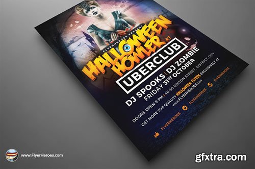 CreativeMarket Halloween Howler Flyer Template