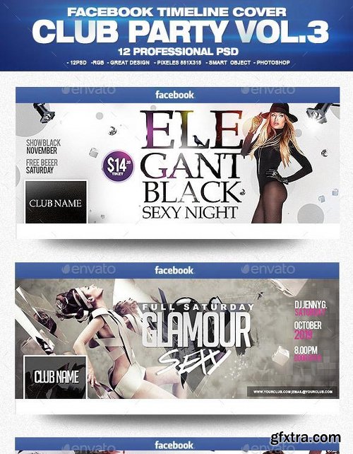 Graphicriver Facebook Timeline Cover Package Club Party Vol.3 13106173