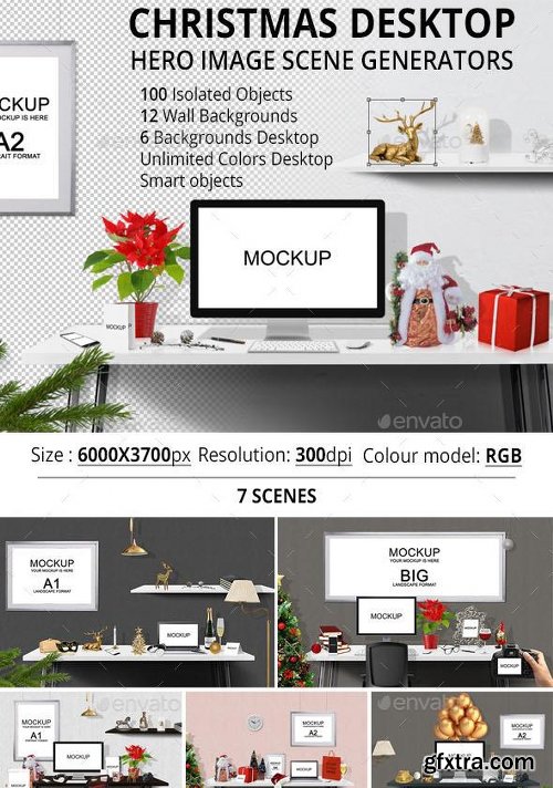 Graphicriver Christmas Desktop Hero Image Scene Generators 12932661