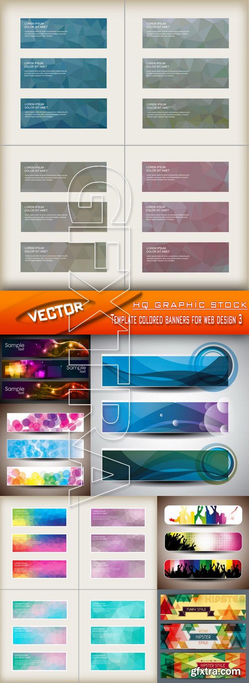 Stock Vector - Template colored banners for web design 3