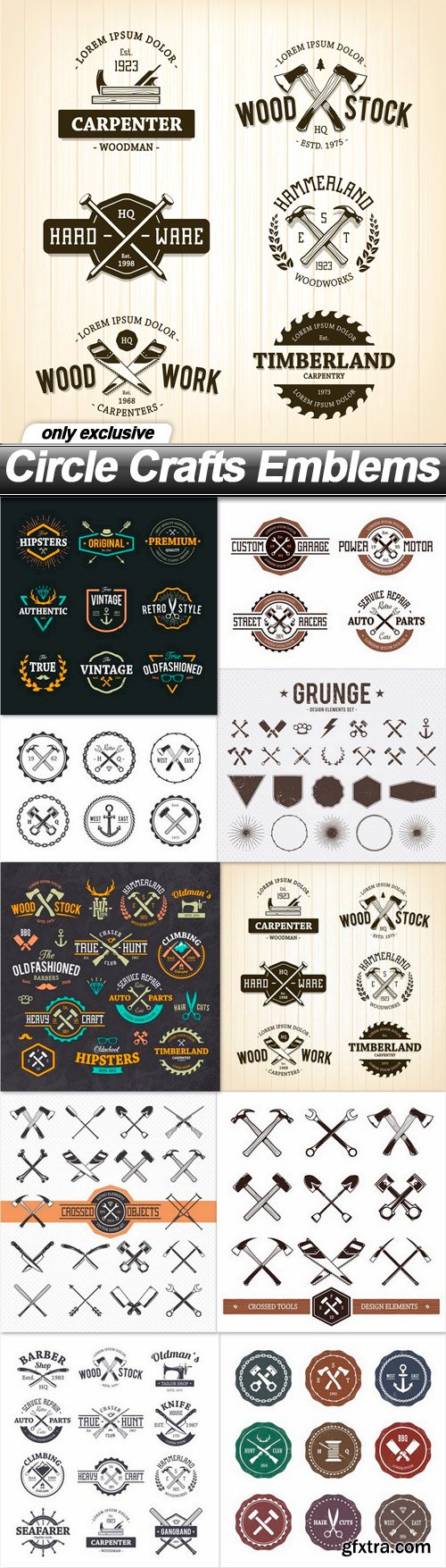 Circle Crafts Emblems - 10 EPS