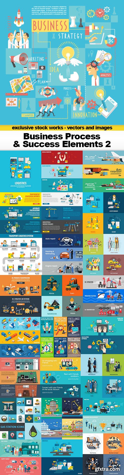 Business Process & Success Elements 2 - Flat Collection, 25x EPS