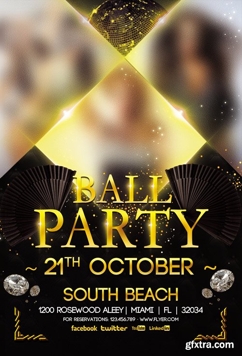 Ball Party – Flyer Template + Facebook Cover