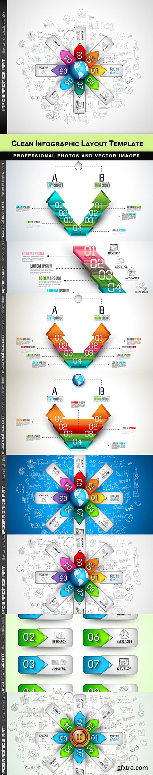 Clean Infographic Layout Template - 8 EPS