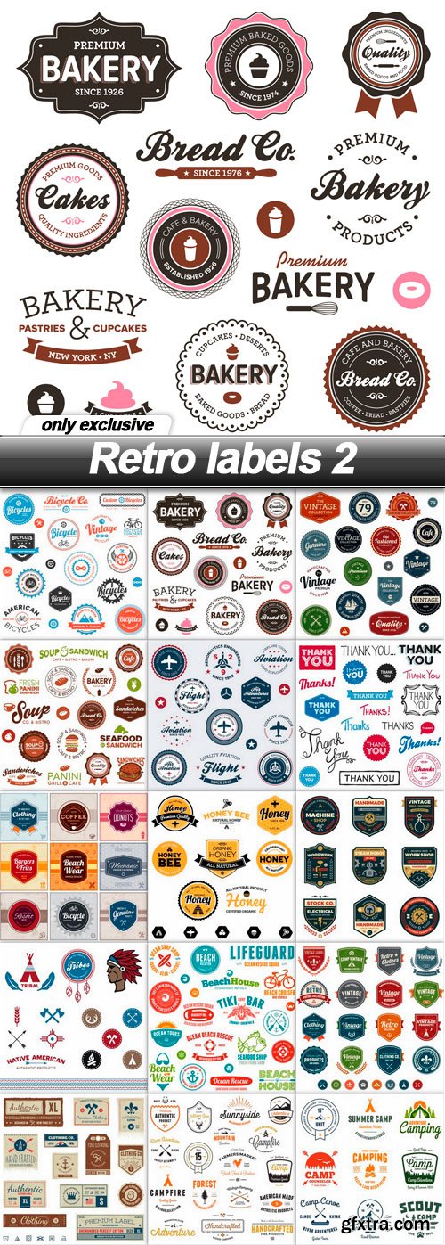 Retro labels 2 - 15 EPS