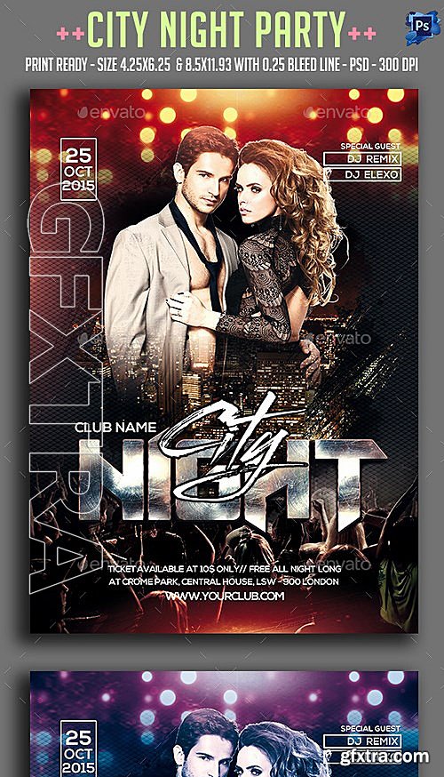 GraphicRiver - City Night Party Flyer 13124058