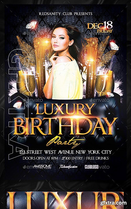 GraphicRiver - Luxury Birthday Party Flyer 13124514