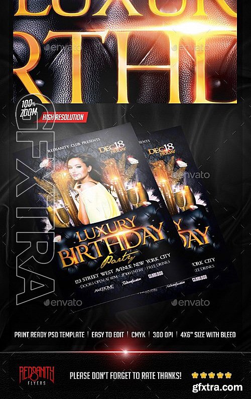 GraphicRiver - Luxury Birthday Party Flyer 13124514