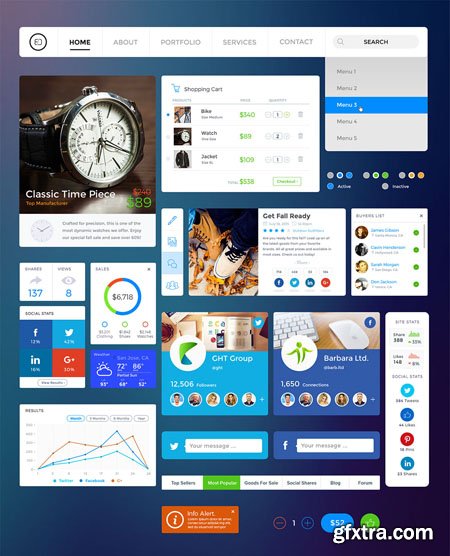 Social e-Commerce Widgets UI Kit PSD