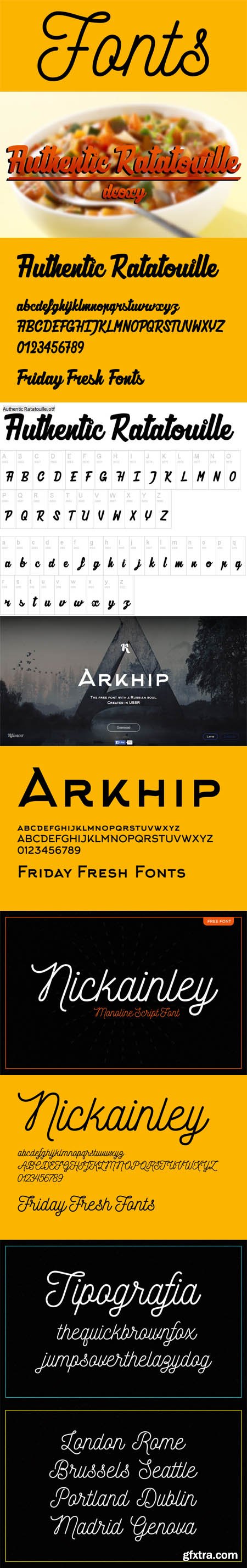 Friday Fresh Fonts - Authentic Ratatouille, Arkhip, Nickainley