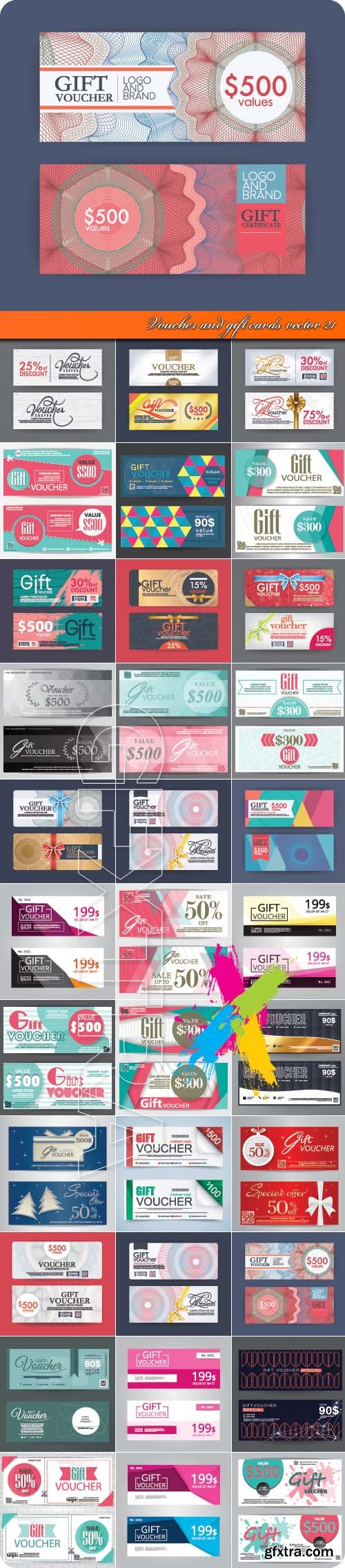 Voucher and gift cards vector 21