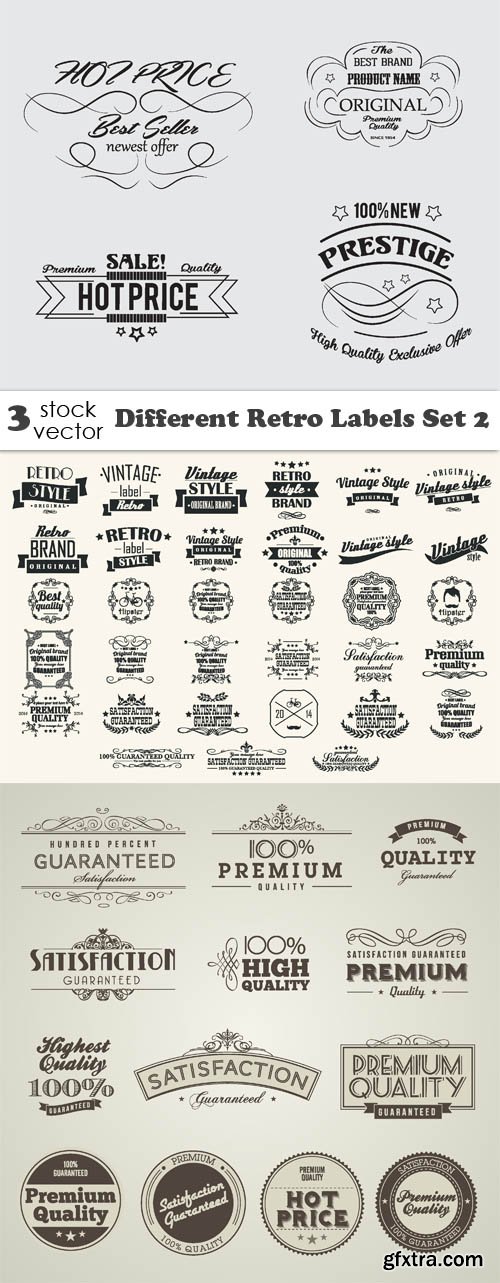 Vectors - Different Retro Labels Set 2