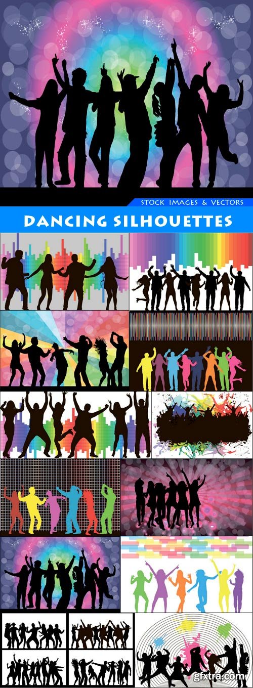 Dancing silhouettes 12X EPS