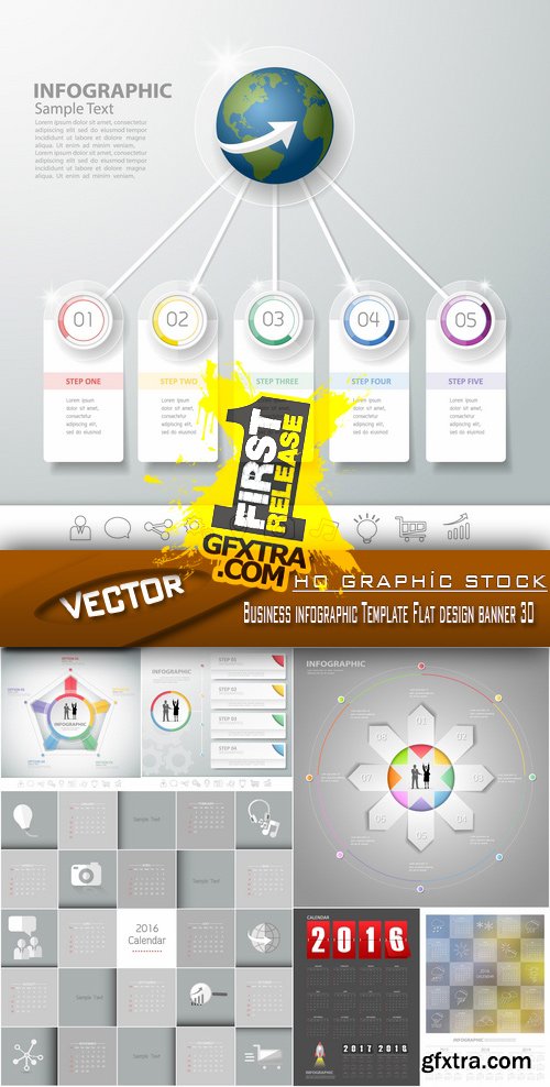 Stock Vector - Business infographic Template Flat design banner 30