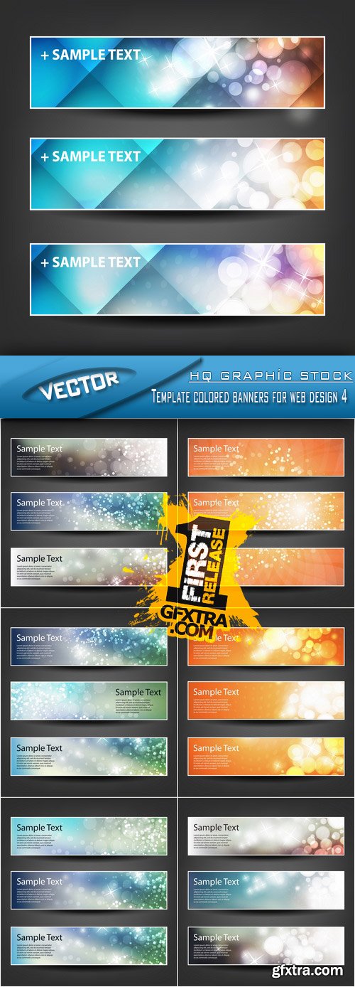 Stock Vector - Template colored banners for web design 4