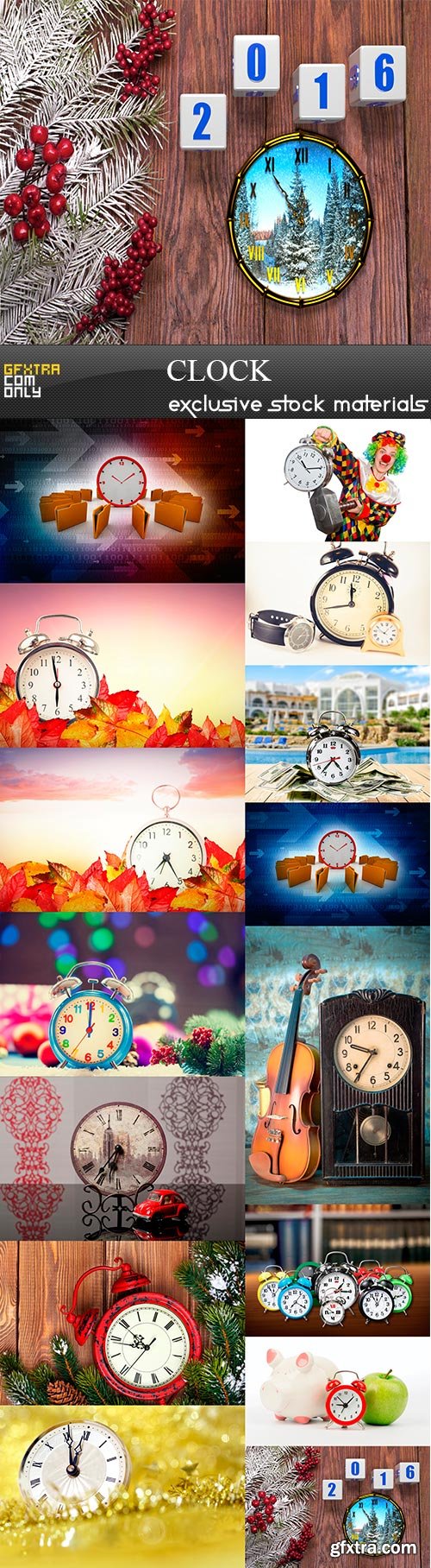 Clock, 15 x UHQ JPEG