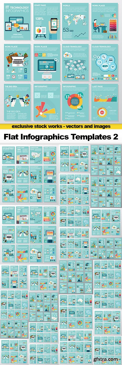 Flat Infographics Templates 2 - 25x EPS