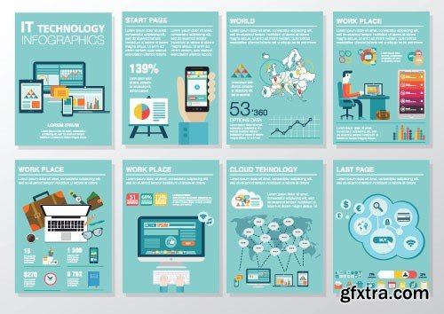 Flat Infographics Templates 2 - 25x EPS