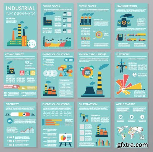 Flat Infographics Templates 2 - 25x EPS