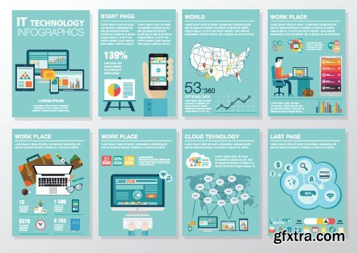 Flat Infographics Templates 2 - 25x EPS