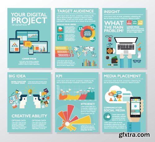 Flat Infographics Templates 2 - 25x EPS