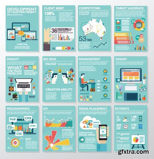 Flat Infographics Templates 2 - 25x EPS