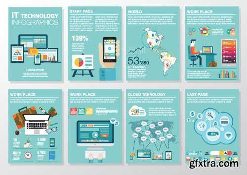 Flat Infographics Templates 2 - 25x EPS