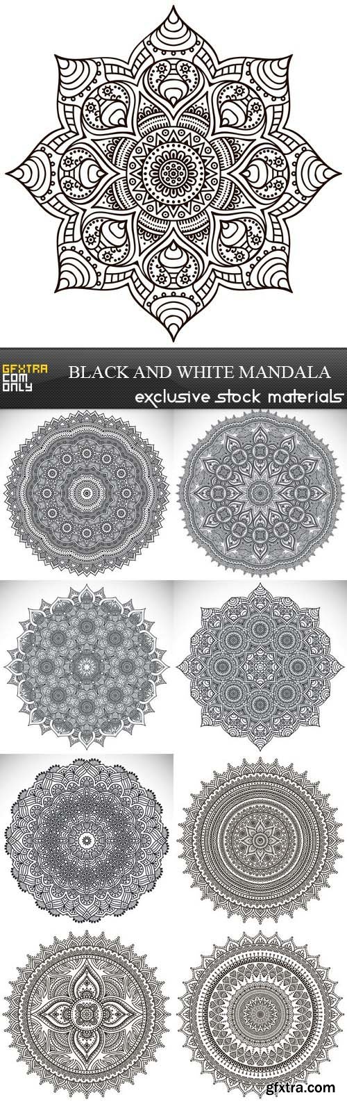 Black and White Mandala - 9xEPS