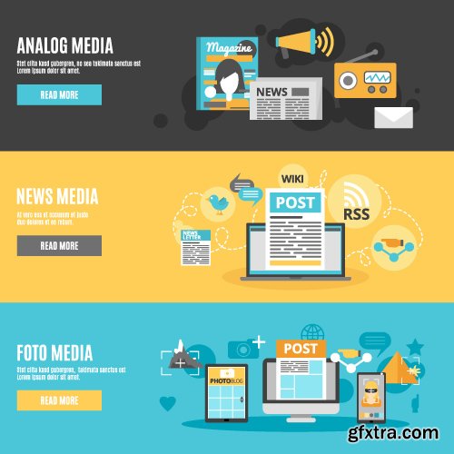 Templates flat design concept set vector 7